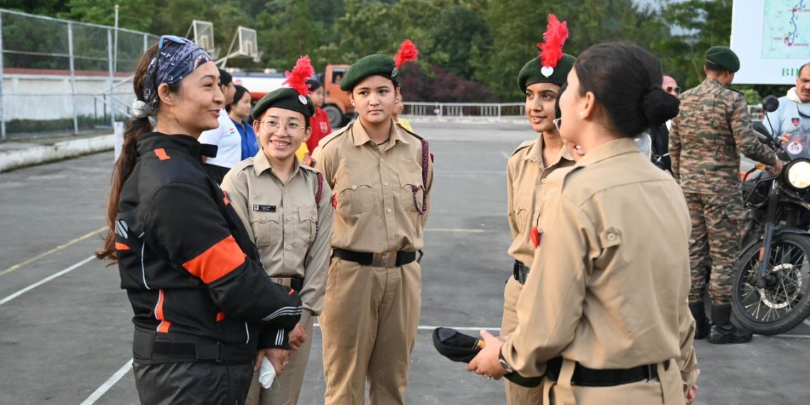 NARI SHAKTI AT DISPLAY DURING TRISHAKTI CORPS WOMEN’S MOTOR CYCLE EXPEDITION IN NORTH BENGAL AND SIKKIM