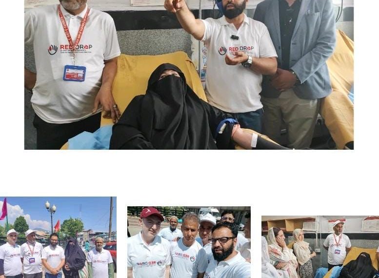 President RED DROP & Blood Women of Kashmir Bilquees Ara Donates Blood for the 36th Time at LD Hospital