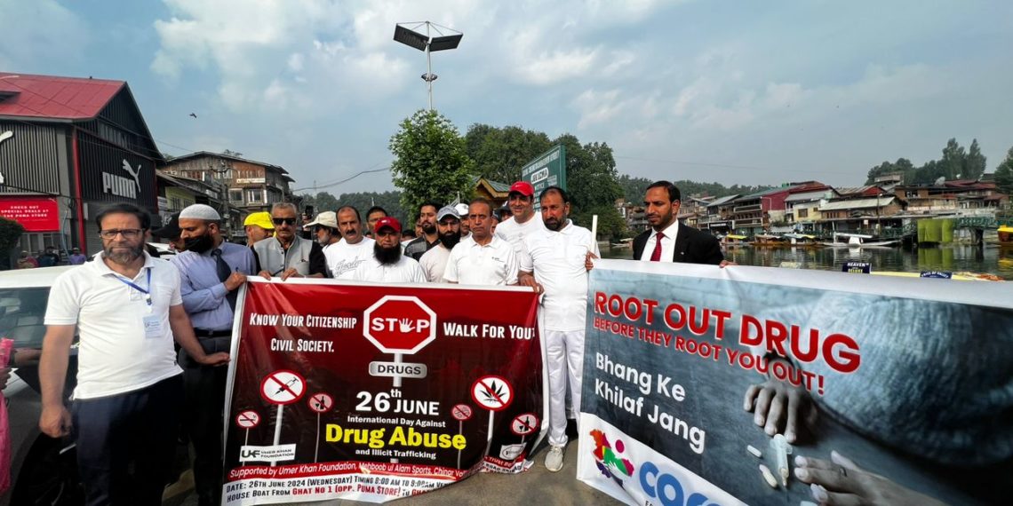 CARE Foundation Participates in International Day Against Drug Abuse and Illicit Trafficking with Youth Rally at Dal Lake