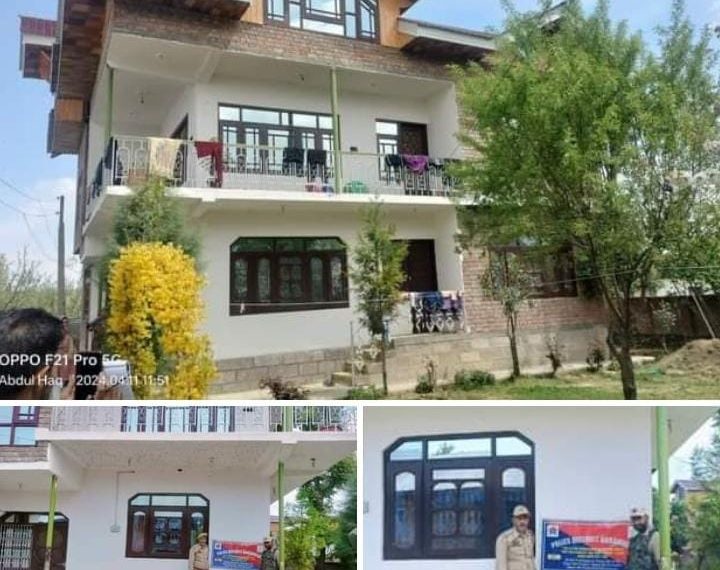 Police attaches illegal properties worth Rs. 22 Lacs, of notorious drug peddler in Kunzer Baramulla