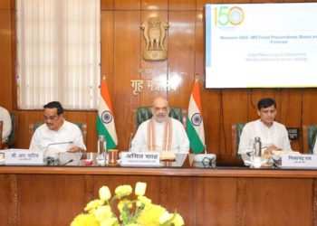 Union Home Minister and Minister of Cooperation Shri Amit Shah chairs a high-level meeting to review the preparedness of flood management in New Delhi today