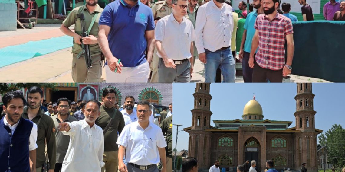DC Bandipora, along with SSP Bandipora visit Imam Baras in Sumbal Sub Division.