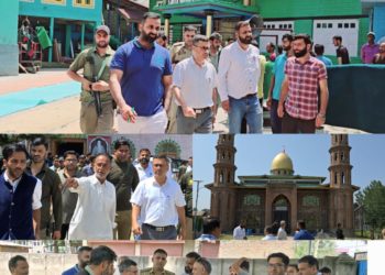 DC Bandipora, along with SSP Bandipora visit Imam Baras in Sumbal Sub Division.