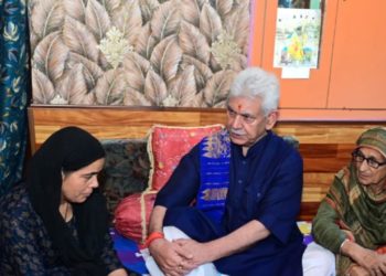 Lieutenant Governor Shri Manoj Sinha today visited the family members of deceased Special Security Force (SSF) Personnel, SGCT. Kulbir Singh, at their residence in Budgam.