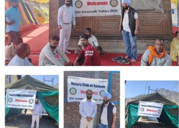 President and Secretary of Rotary Club of Kashmir Visit Shri Amarnath Ji  camp