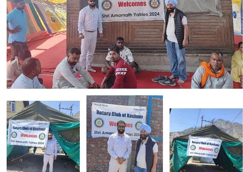 President and Secretary of Rotary Club of Kashmir Visit Shri Amarnath Ji  camp