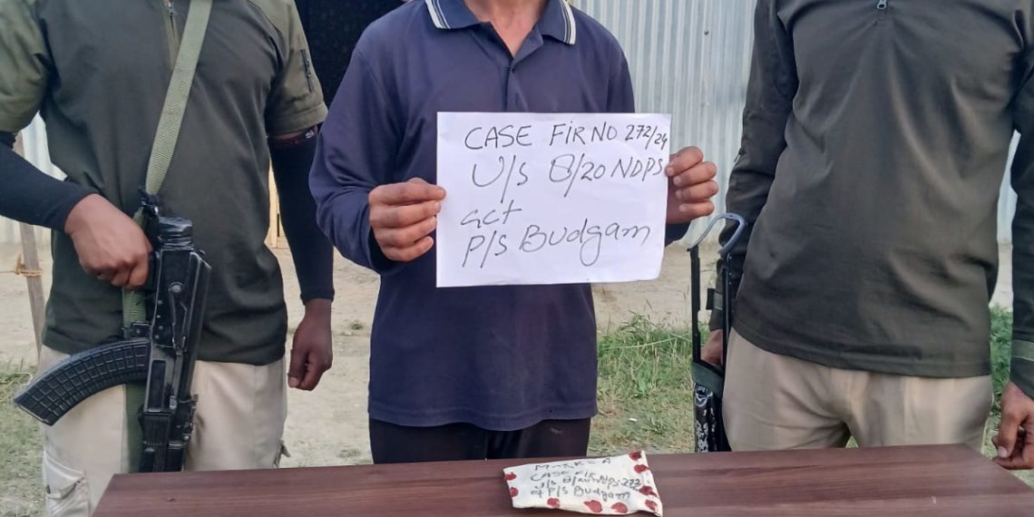 Police arrests drug peddler in Budgam; contraband substances recovered