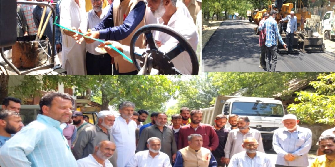 Vice Chairman- District Development Council Kupwara inaugurates macadamisation work on vital road in Lolab