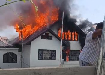 Residential house damaged in fire mishap in Rajbagh