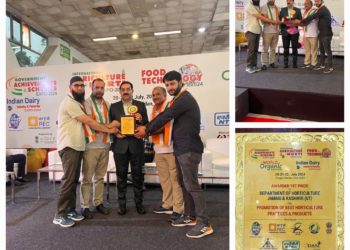 Dept. of Horticulture, J&K bags Ist position in International Agriculture & Horti Expo-2024, at New Delhi