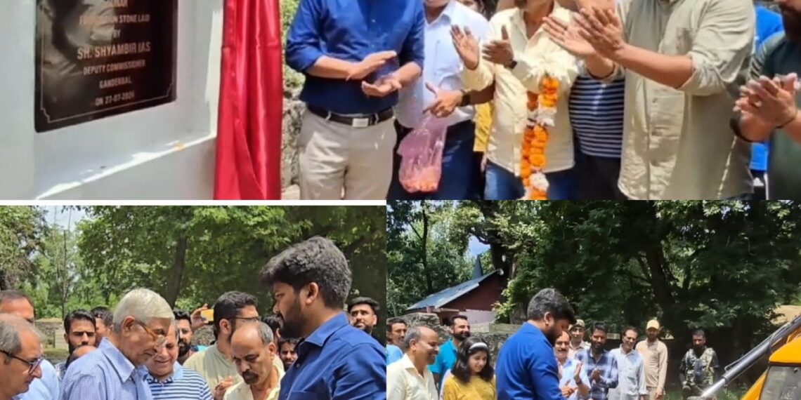 DC Ganderbal lays foundation stone for Chain Fencing around Devraj Bhairav Temple at Nunner