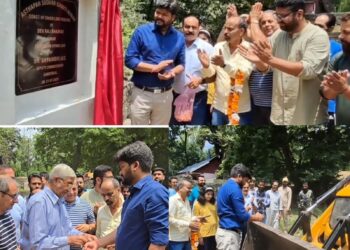 DC Ganderbal lays foundation stone for Chain Fencing around Devraj Bhairav Temple at Nunner