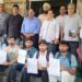 Director SDD hands over offer letters to selected candidates during placement fair