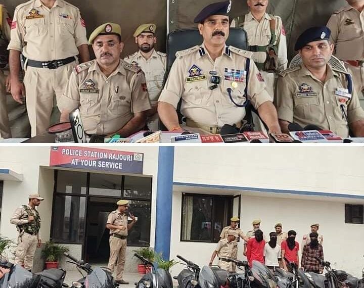 Bike lifter gang busted by Rajouri Police; 15 Motorcycles worth 25 Lacs Recovered