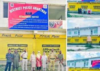 Crackdown on Narcotics : Anantnag Police Attaches Commercial Complex  Worth  Crores in  Bijbehara
