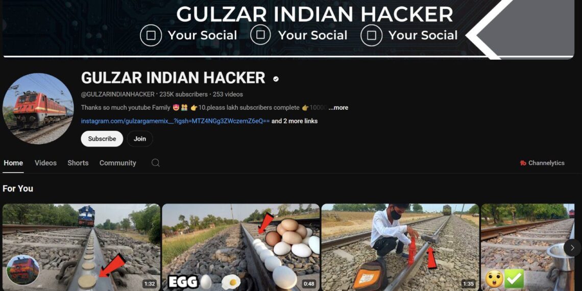 रेलवे सुरक्षा बल (आरपीएफ) ने खतरनाक रेलवे ट्रैक स्टंट के लिए यूट्यूबर को गिरफ्तार किया