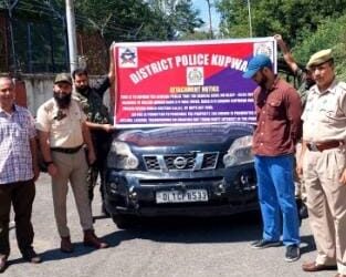 Kupwara Police Seize Vehicle of Notorious Drug Peddler Under NDPS Act