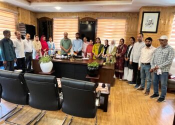 Director Agriculture held interacts with a group of farmers from Rajouri