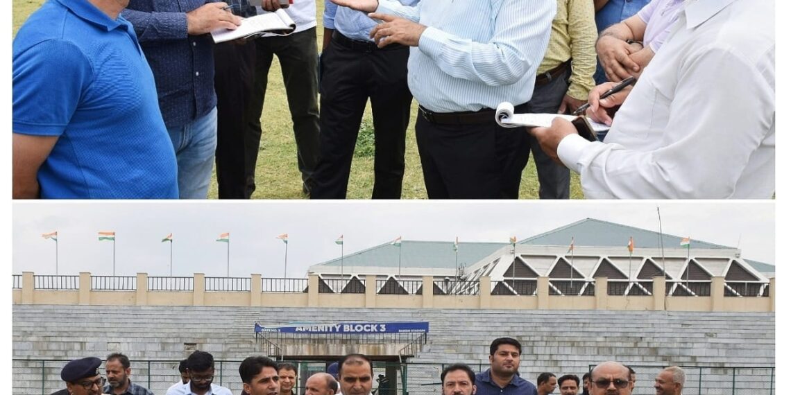 ADC Srinagar visits Bakshi Stadium to take on-site review of arrangements for Independence Day celebrations