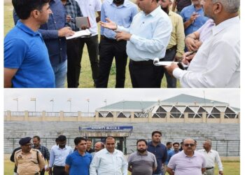 ADC Srinagar visits Bakshi Stadium to take on-site review of arrangements for Independence Day celebrations