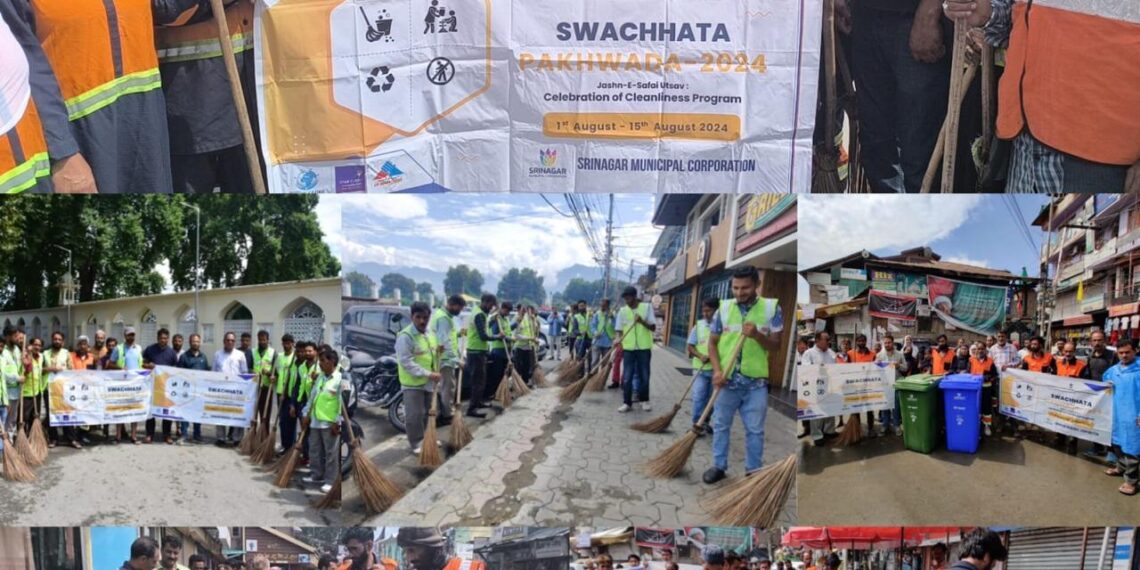 SMC Launches Special Cleanliness Drive and Distributes Eco- Friendly Bags in Major Markets of Srinagar City as Part of the Swachhata Pakhwada Campaign