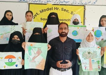 Cluster Head Model Higher Secondary School Sawjian Organizes Painting Competition and Plantation Drive