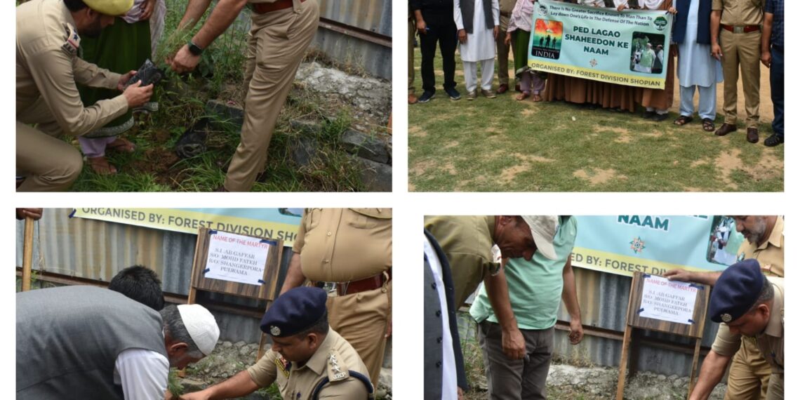 _In the loving memory of Police Martyrs…._ Police organises plantation drive in Ganderbal, Pulwama
