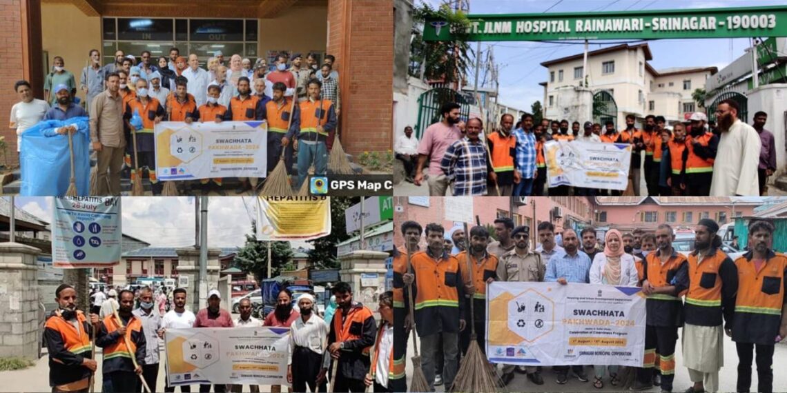 Srinagar Municipal Corporation Undertakes Special Sanitation Drive in and around Government Hospitals as part of Swachhata Pakhwada Campaign