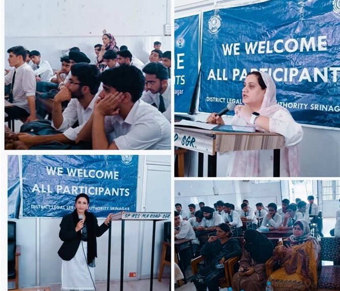 DLSA Srinagar organizes Awareness programme on Anti-ragging laws & Drug abuse at S.P HSS