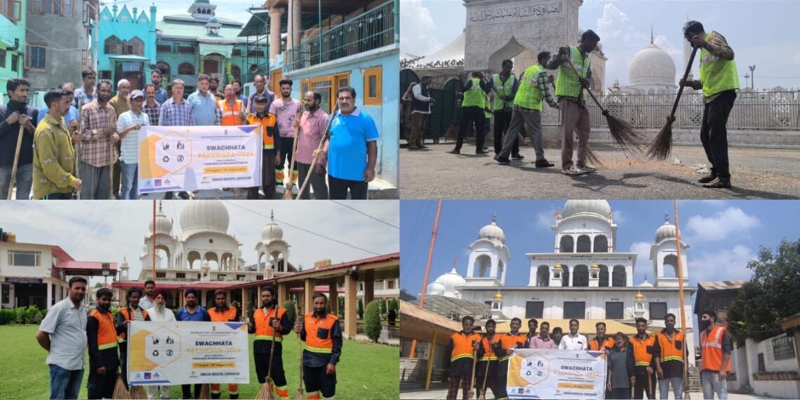 SMC’s Swachhata Pakhwada campaign enhances cleanliness at religious places in Srinagar