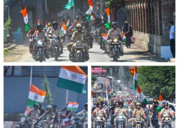 SSP Baramulla leads Tiranga bike rally from DPL Baramulla to Old Town Baramulla