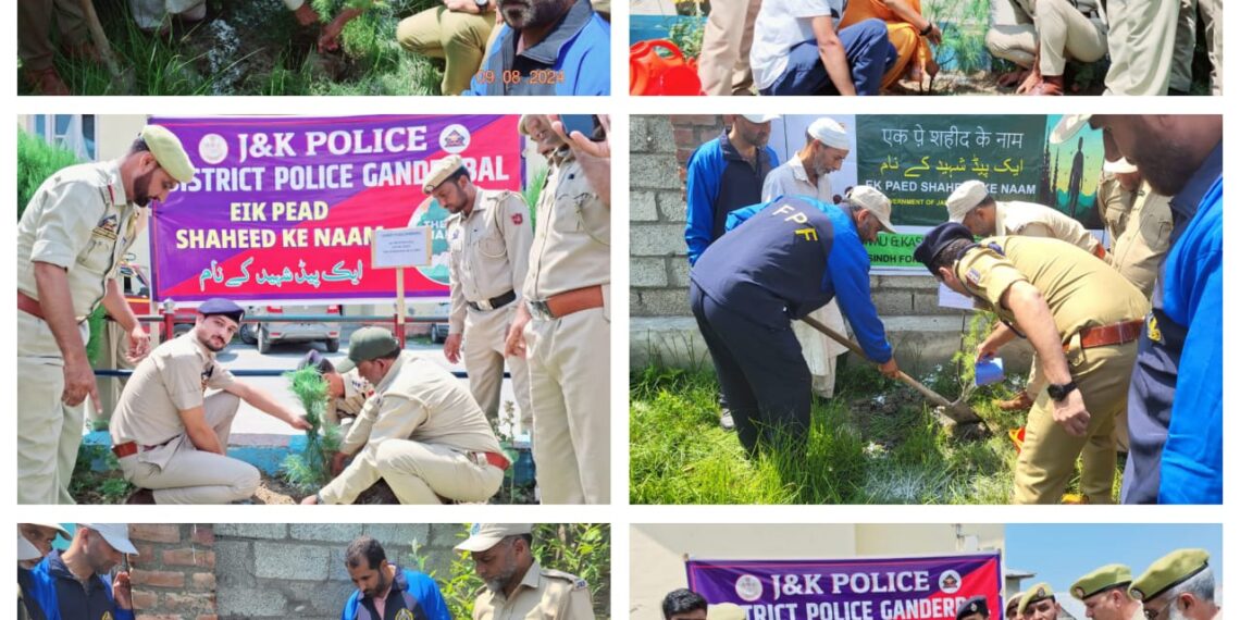 Police carries out plantation drive in Ganderbal