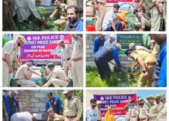 Police carries out plantation drive in Ganderbal