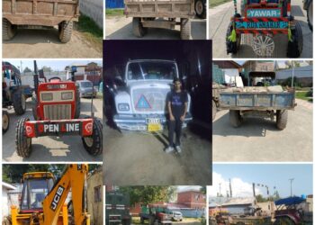 Police seizes 16 tractors ,05 tippers and 01 JCB in Budgam