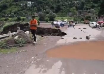 Bridge partially washed away by heavy rains in J&K’s Poonch