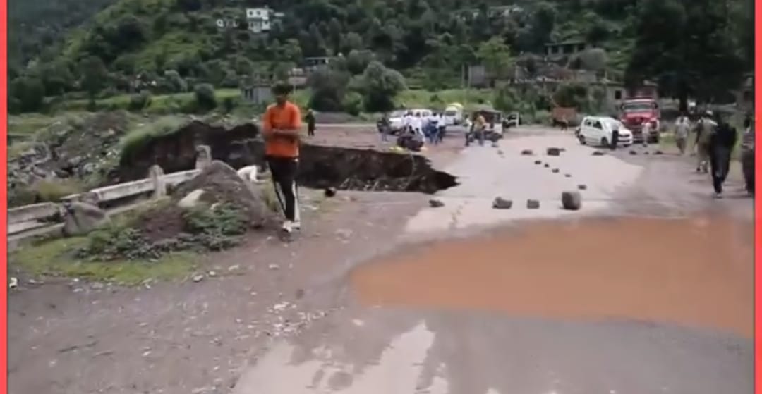 Bridge partially washed away by heavy rains in J&K’s Poonch