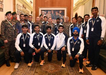 ARMY CHIEF GENERAL UPENDRA DWIVEDI FELICITATES INDIAN ARMY SPORTSPERSONS WHO PARTICIPATED IN PARIS OLYMPICS 2024