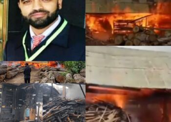 Social Activist Bilal Bhat demands relief for fire victims .