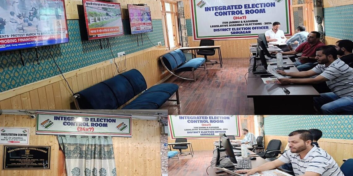 General Elections to Legislative Assembly-2024  Integrated Election Control Room, MCMC, Media Centre set up in Srinagar