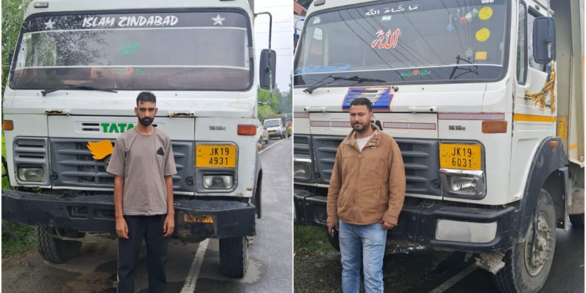 _Illegal extraction & transportation of minerals_ Police seizes 2 vehicles in Kulgam; 2 arrested