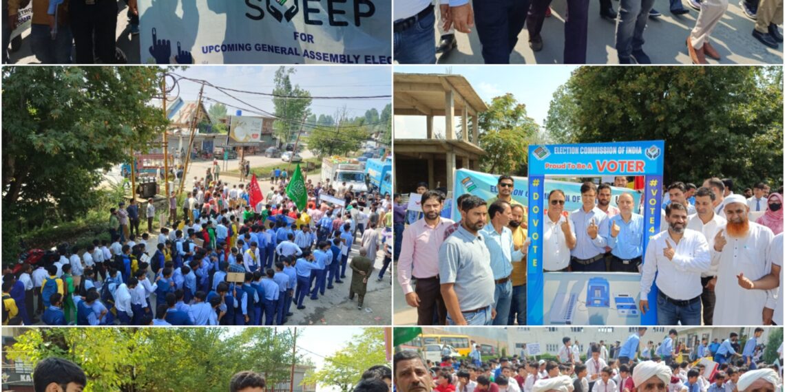 Assembly Elections-2024 Vibrant SVEEP Rally for greater participation in Assembly Elections held at Sopore