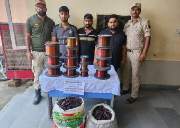 THEFT CASE SOLVED;  STOLEN ITEMS  INCLUDING APPROX. 163 KG COPPER WIRE & CASH AMOUNT OF Rs.19,750/- RECOVERED BY J&K POLICE AT MARHEEN; 03 THIEVES  ARRESTED