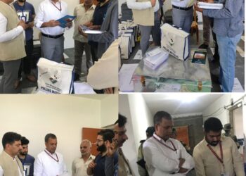 Assembly Elections- 2024 General Observer for 34- Pulwama AC visits Distribution cum Collection Centre at GDC Boys Pulwama