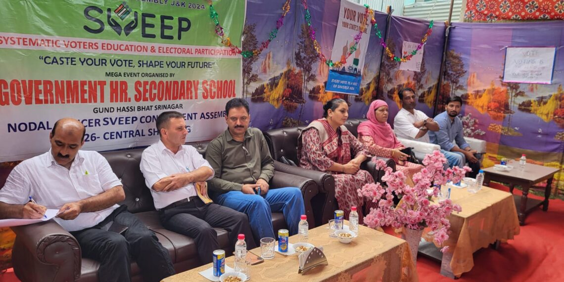 Assembly Elections-2024 SVEEP prog held at GHSS Gund Hassi Bhat to increase Voters Participation