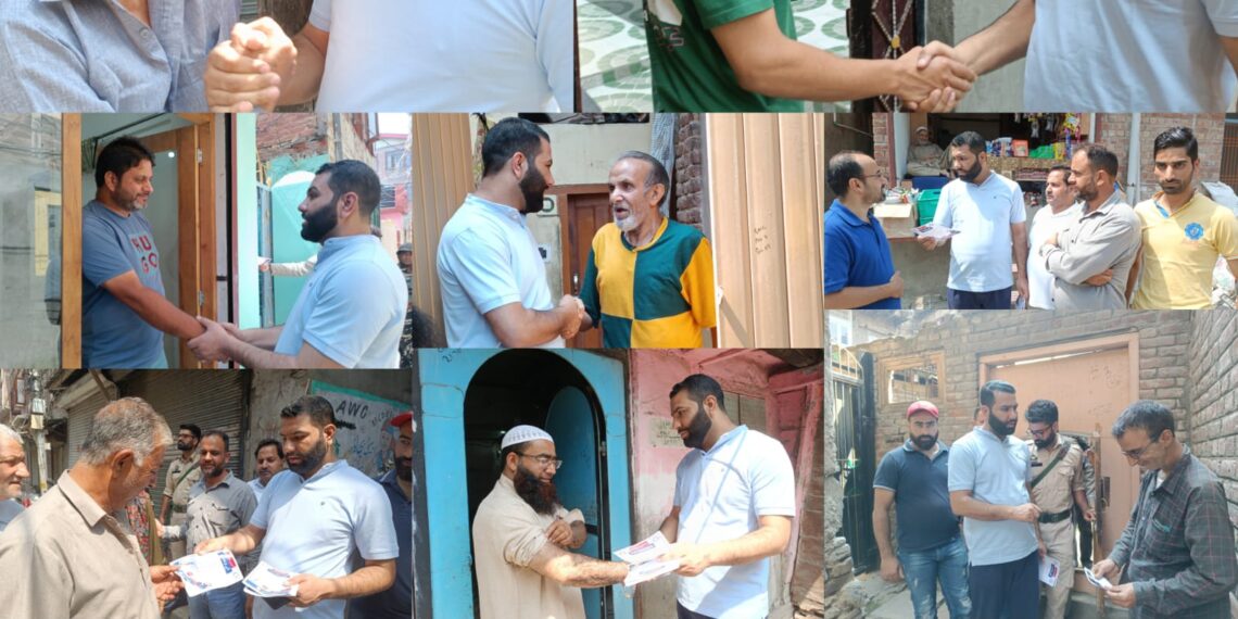 Apni Party Candidate Jeelani Hamid Kumar Engages in Door-to-Door Campaign in Habba Kadal Constituency