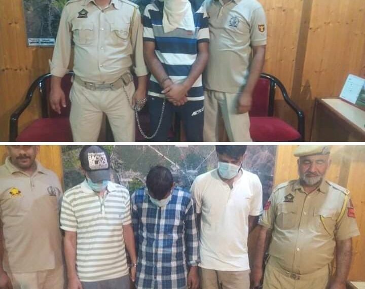POLICE ARRESTED DRUG PEDDLER/CONSUMERS IN PAMPORE; CHARAS RECOVERED