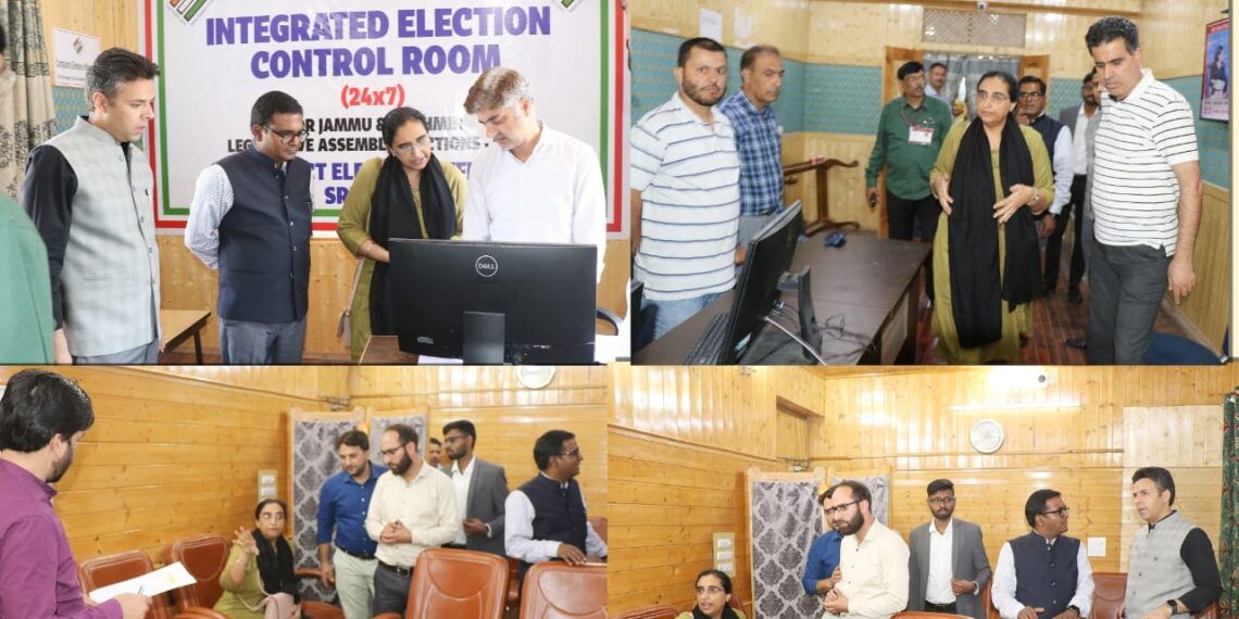 Assembly Elections- 2024 General Observers for Srinagar inspect MCMC, Election Control Room