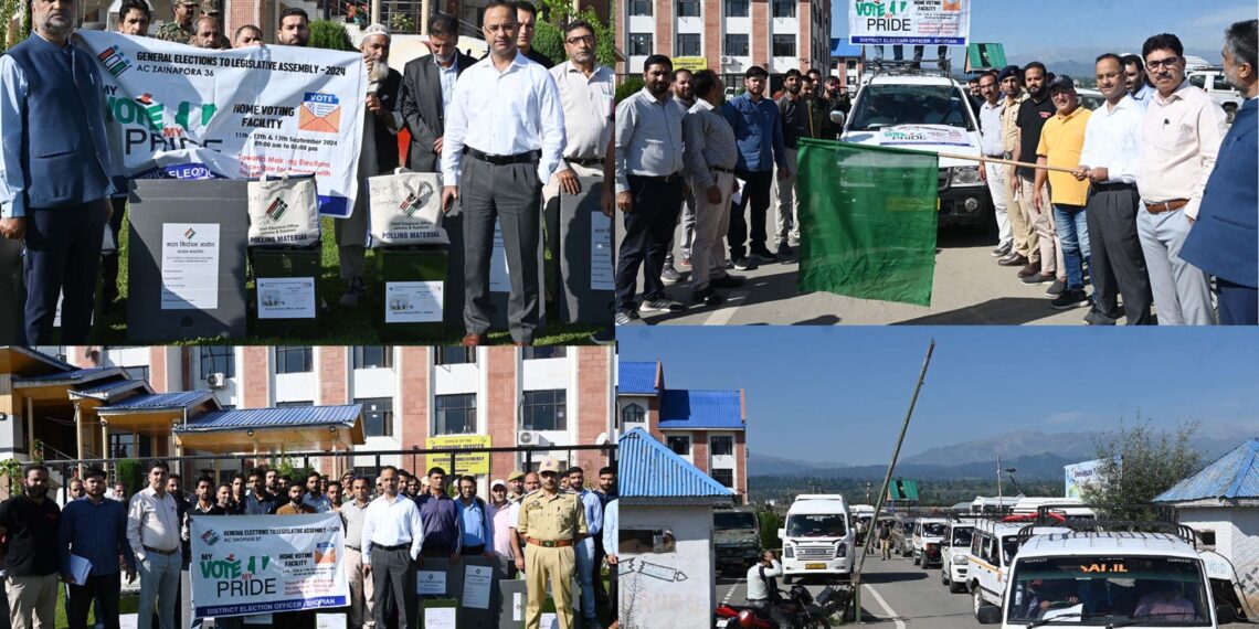 Assembly Elections- 2024 Home Voting commences at Shopian; DEO flags-off polling parties