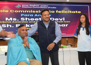 Paralympic Archery champions from J&K Sheetal Devi, Rakesh Kumar team up as ECI’s National PwD Icons for voter awareness Both archers will team up to enhance participation in J&K Assembly Polls: CEC