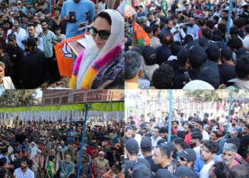 ڈاکٹر اندرابی نے ارشد بھٹ کے ساتھ راج پورہ میں ایک طویل  روڈ شو اور زبردست ریلی میں شرکت کی
